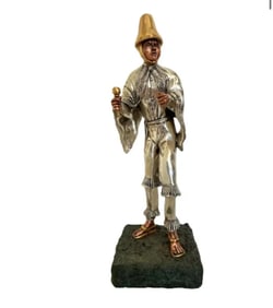Silver Native Dancer Sculpture by Martin Mendoza Maya