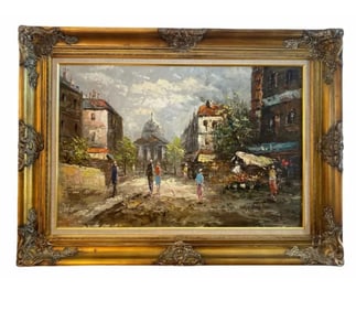 Paris Scene Oil Painting by V. Borgen