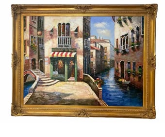 Venice Scene Oil on Canvas Painting