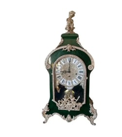 Large Le Ore Green Cherub Clock