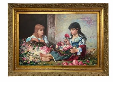 Flower Girls Oil on Canvas