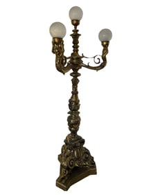 Cherubs and Lions Bronze Floor Lamp