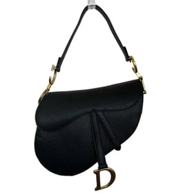 Christian Dior Saddle Bag Medium Grained Leather