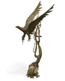 MARTIN BORJA Life Size Bronze Eagle Sculpture