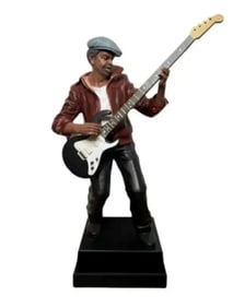 Musician Statue Playing Bass Guitar
