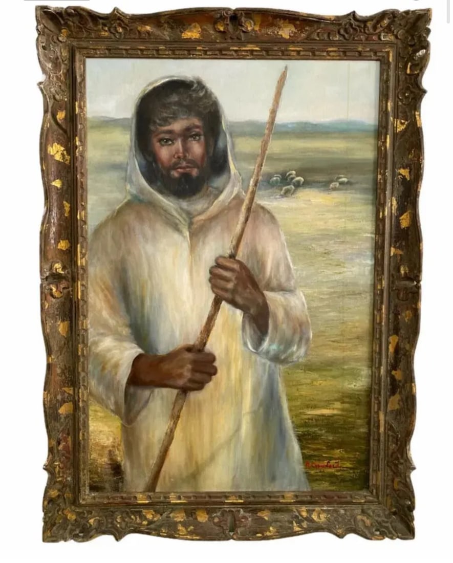 Shepherd Oil Painting by Ralston Crawford: Measurements: 44 in H x 30 In L
