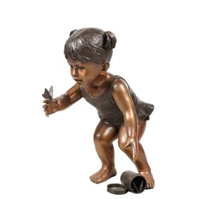 L'Deane Trueblood (1928-2024): Butterfly Girl Bronze Statue