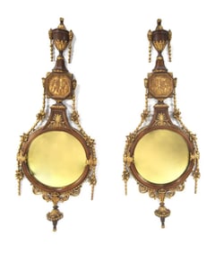 PAIR OF NEOCLASSICAL GILTWOOD MIRRORS