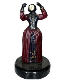 Large Art Deco Lady Bronze Sculpture