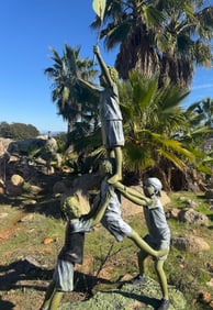 Life Size Boys Playing Bronze Statue by Jim davidson