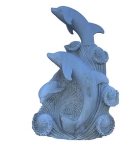 Life Size Marble Dolphis Sculpture