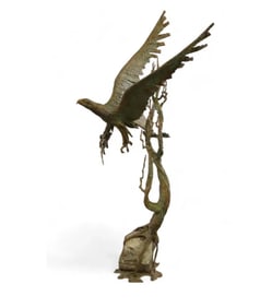 MARTIN BORJA Life Size Bronze Eagle Sculpture
