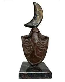 Sergio Bustamante Moon Bronze Sculpture