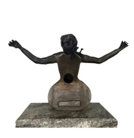 Lady and Guitar Bronze Sculpture -Salvador Dali