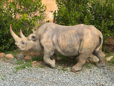 Life Size Bronze Baby Rhino Sculpture