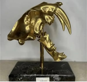 Large Bronze Saber-Toothed Tiger Skull