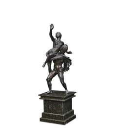 20th Century BRONZE FIGURAL GROUP OF THE ABDUCTION OF PERSEPHONE