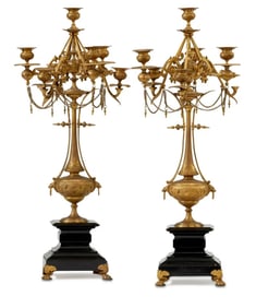 A pair of Empire Revival candelabras