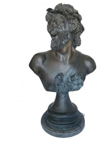 Life size Bronze Bust God of Wine Sculpture