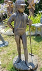 Life Size Bronze Polo Gril by Jim Davidson