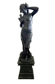 19th Century Life Size French Lady Bronze Sculpture