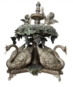Monumental Cherubs and Swans Bronze Fountain