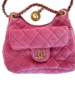 CHANEL Small Velvet Wavy CC Hobo