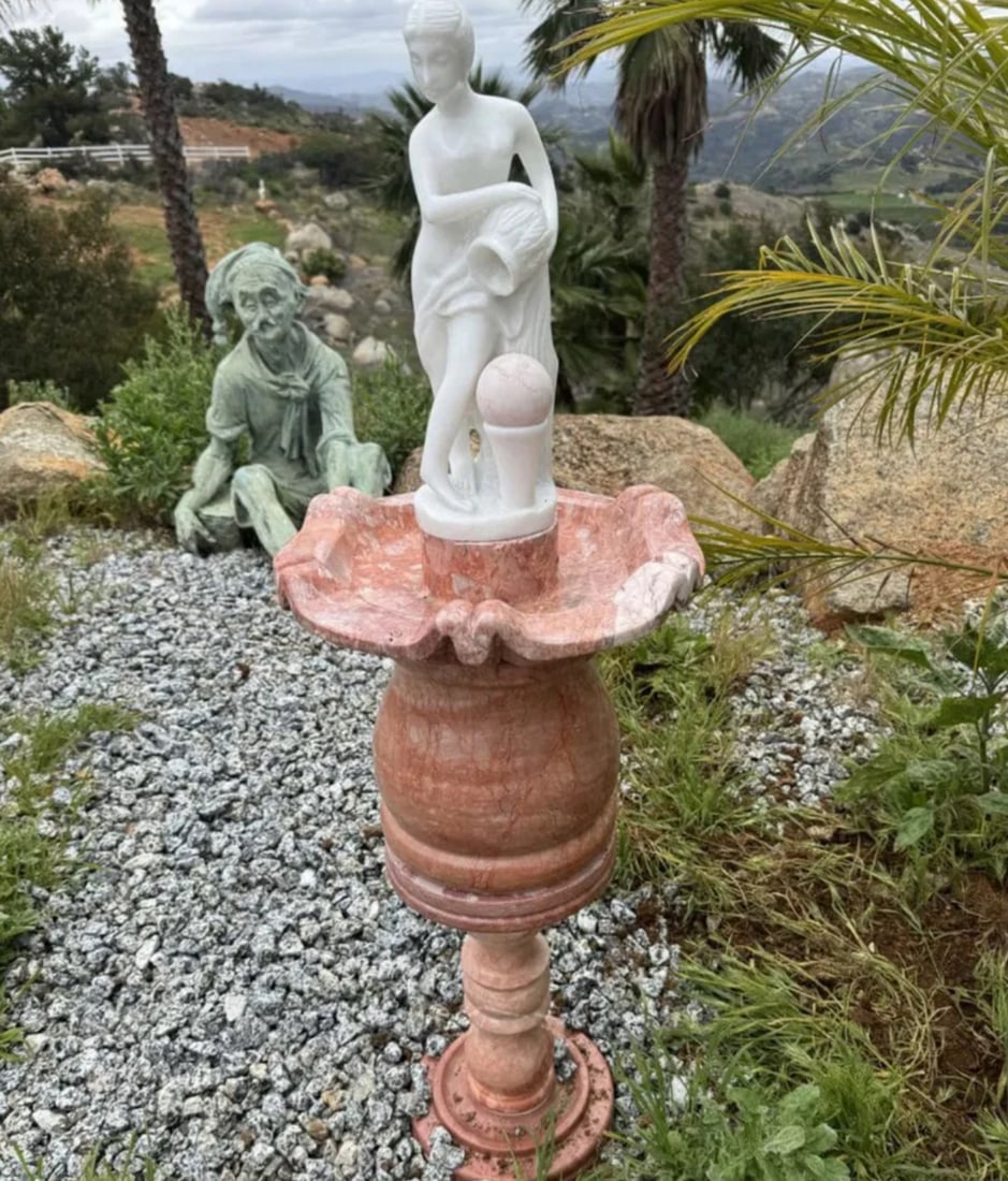 Large Marble Lady Fountain Sculpture (1 of 2)