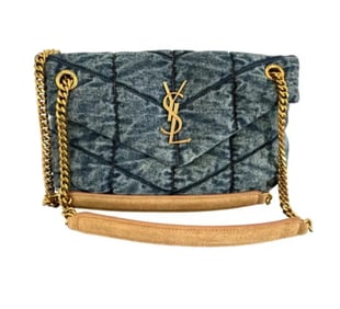 YSL Saint Laurent loulou denim Puffer Bag