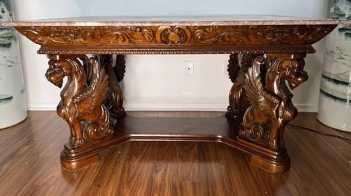 Winged Griffin Library Table-Horner Style