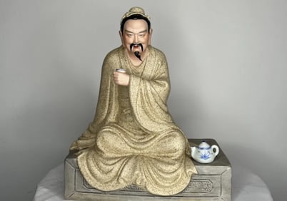 Vintage Art Chinese Mud Man Pottery