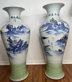 Pair of Handmade Chinese Vases