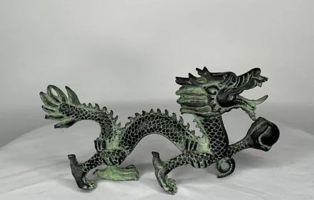 Vintage Chinese Bronze Dragon Sculpture
