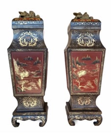 Pair of Chinese Wood Pedestals