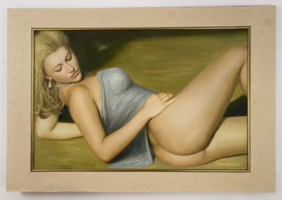 Semi Nude Woman - Oil on Canvas