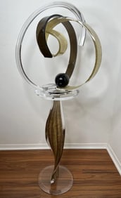 Large Modern Acrylic Sculpture - Signed