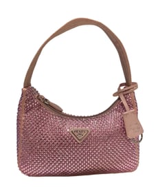 Prada crystal-embellished satin mini bag