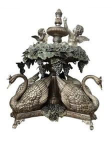 Monumental Cherubs and Swans Bronze Fountain