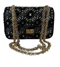 Chanel Mini 2.55 Reissue Velvet Crystal Pearls Bag