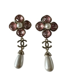 Chanel Pink Flower Earrings