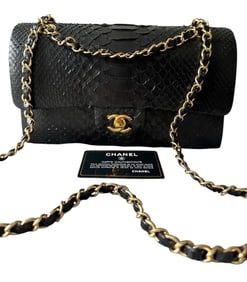 Chanel Black Python Shoulder Bag