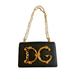 Dolce & Gabbana Girls Logo Leather Phone Crossbody Bag