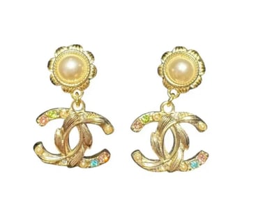 Chanel CC Logo Earrings