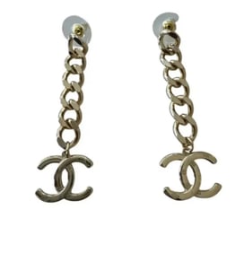 Chanel Metal Drop Earrings