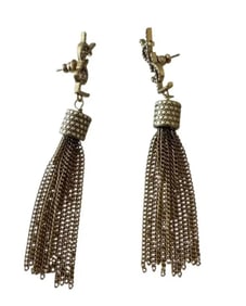YSL Metal Drop Earrings