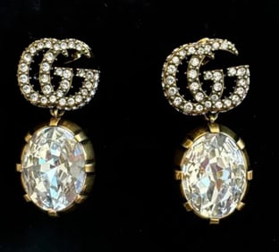 Gucci Double G Earrings with Crystal
