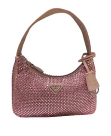 Prada crystal-embellished satin mini bag