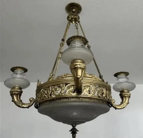 Large French Griffins Chandelier