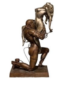 1993 Techno Lover Life Size Erotic Bronze Sculpture by Rudolfo Bucacio