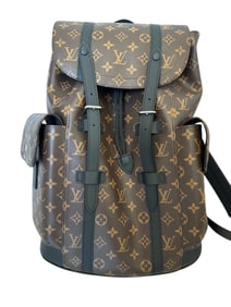 LOUIS VUITTON Christopher Monogram Macassar Canvas Backpack Bag Brown